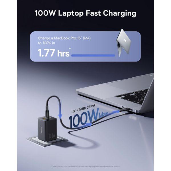 Actual product image Baseus EnerFill FE11 100W EU Schwarz (100 W, 3 ports)