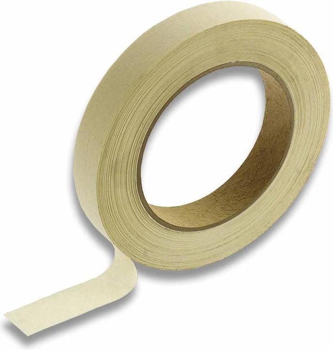 Cimco Nastro adesivo piatto in carta crespa, larghezza 19 mm, lunghezza 50 m, spessore 0,16 mm, beige