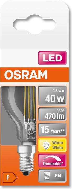 Actual product image Osram Star Classic P (E14, 40 W, 470 lm, 1 x, F)