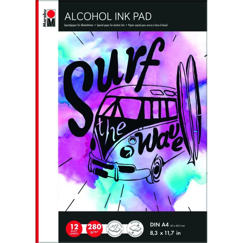 Marabu, Heft + Block, Malblock Alcohol Ink Pad (A4, Blanko)