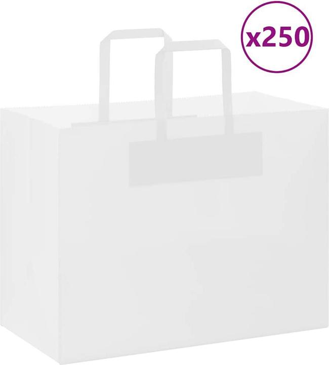 Image du produit vidaXL Sacs en papier kraft 250 pcs. avec anse Blanc 32x17x25 cm Sac en papier (250 pcs)