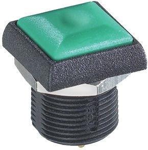 Produktbild APEM Switch,PB,black bezel,green button,Au