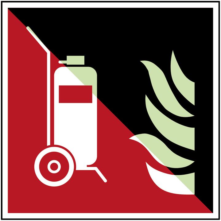 Actual product image Brady ISO safety sign - Fire extinguisher on wheels