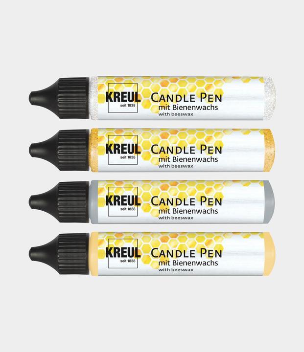 Actual product image Kreul Candle Pen Set of 4, Wax Colour (Silver, Gold, 116 ml)