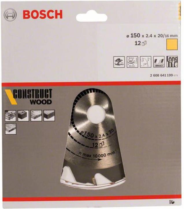 Actual product image Bosch Professional Zubehör PRO Construct Wood circular saw blade, 150 x 2.4 x 20 mm