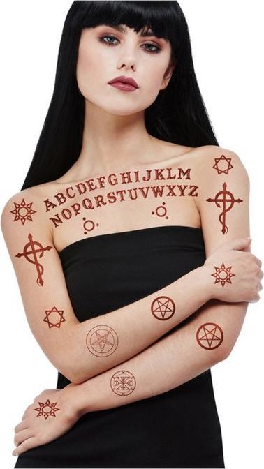 Produktbild Smiffys Satanische Tattoobilder