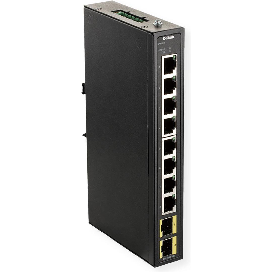 D-Link DIS 100G-10S (10 Ports), Netzwerk Switch, Schwarz