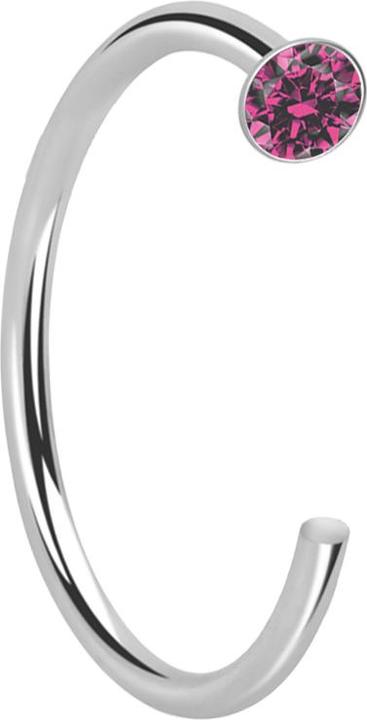 Immagine prodotto Star Piercing Nasenring offen silber Kristall pink (senza ottone, Argento 925)