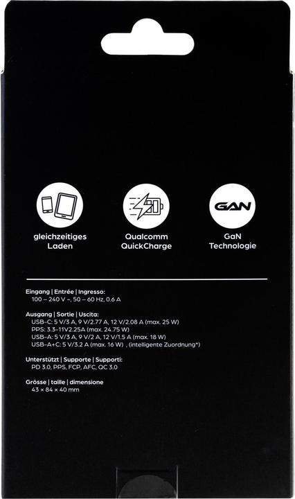 Produktbild Onit USB-Wandladegerät Dual 1C1A 25 W GaN Schwarz (25 W)