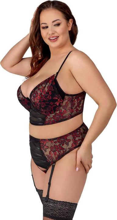 Produktbild Cottelli Collection BH Set schwarz/rot 95D/2XL (95 D)