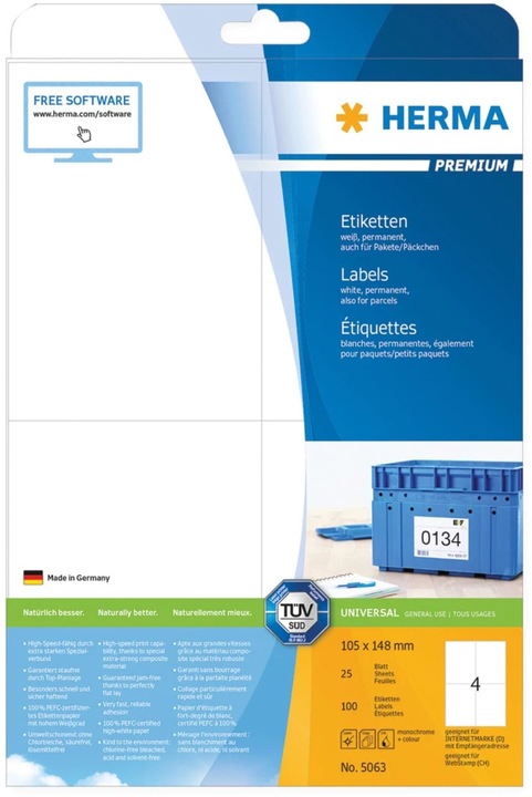 Actual product image Herma Shipping labels A4