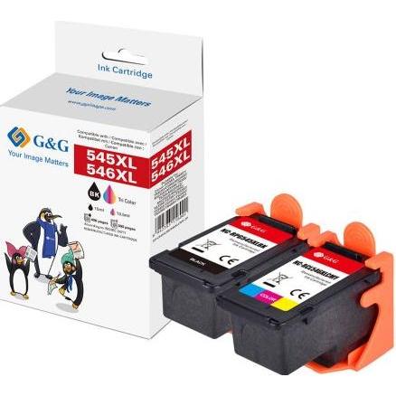 G&G, Cartucce, XL-Patronen 2er Set kompatibel mit Canon 546XL/545XL