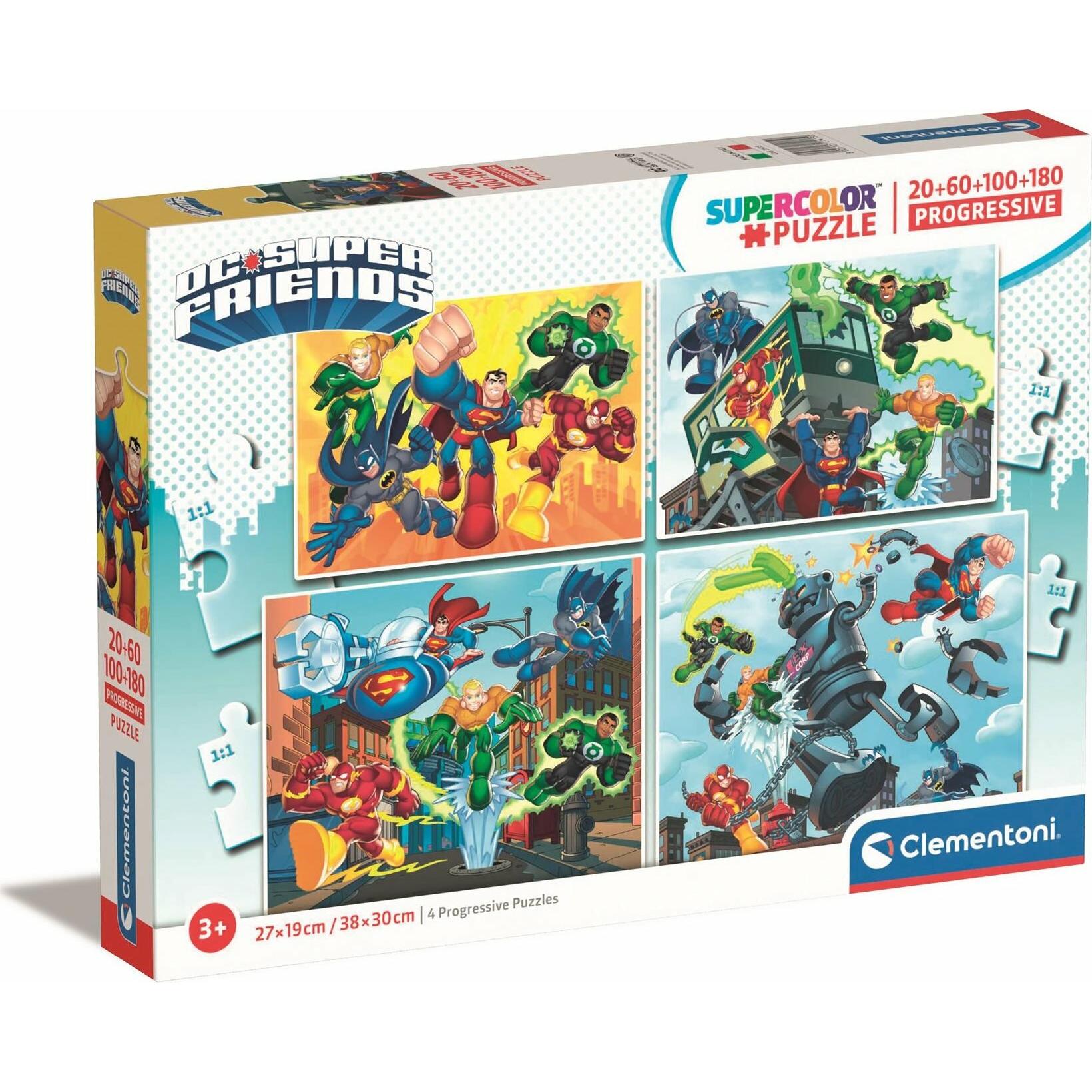 Clementoni Puzzle DC Super Friends 4in1 (20+60+100+180 Teile) (20 Teile)