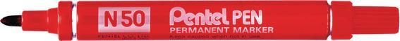 Produktbild Pentel N 50 permanent marker Tip type Red 12 piece(s) (12x)