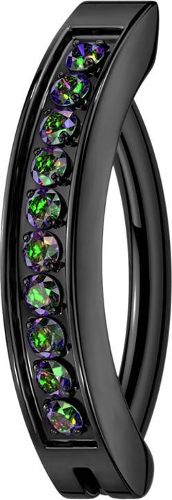 Produktbild Star Piercing Banane klappbar schwarz Schild Kristalle dunkel multicolor (Titan G23, ohne Messing)
