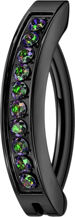 Actual product image Star Piercing Banana foldable black shield crystals dark multicolour (Titanium G23, without brass)