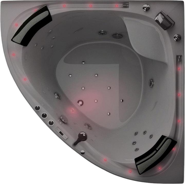 Produktbild Jet-Line Whirlpool VILLA SABRINA weiss 1,6x1,6 m Vollausstattung Wasserfall umlaufend (160 cm, 160000 cm)