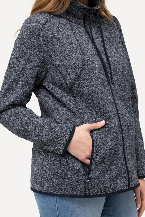 Produktbild Ulla Popken Strickfleece-Jacke, Rauten, Stehkragen, Zipptaschen (46, 48)
