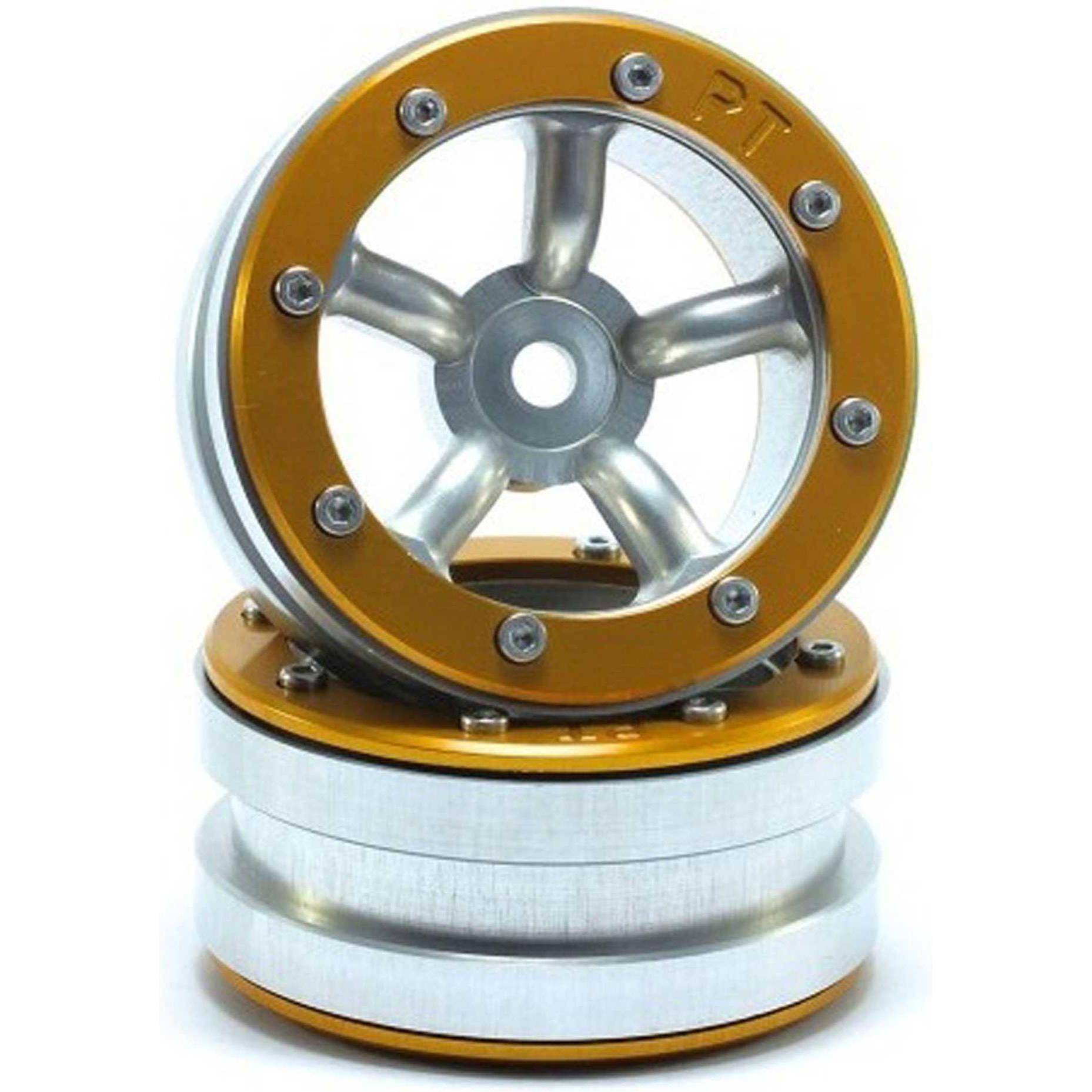 Absima Beadlock Wheels PT-Safari Silber/Gold 1.9 (2 pcs)