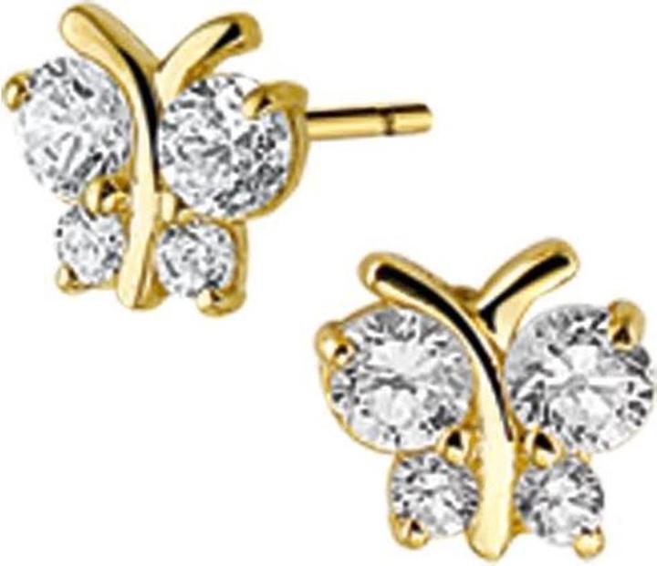 Produktbild Ja!Ohrknöpfe Schmetterling Zirkonia - Gold (Gelbgold)