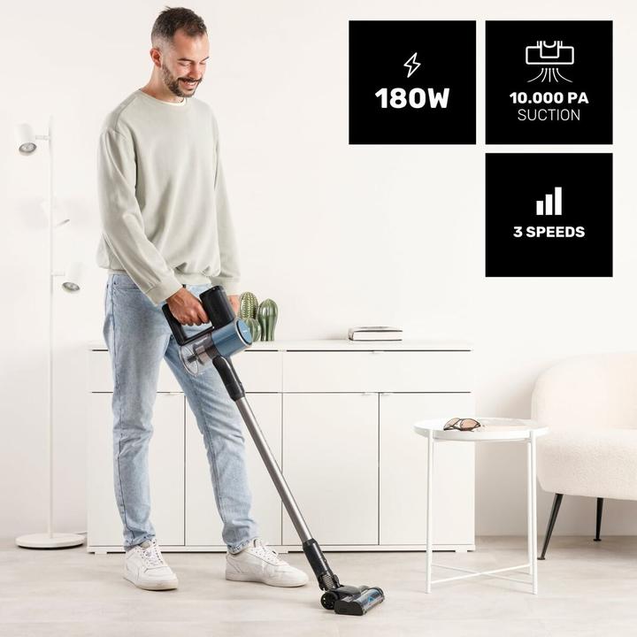 Image du produit Taurus Aspirateur sans fil à batterie amovible, 180 W, 35 min autonomie, filtre HEPA, turbo-brosse