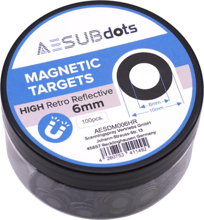 Actual product image Aesub dots Retroreflektierende Markierungspunkte magnetisch 6mm 100 Stück