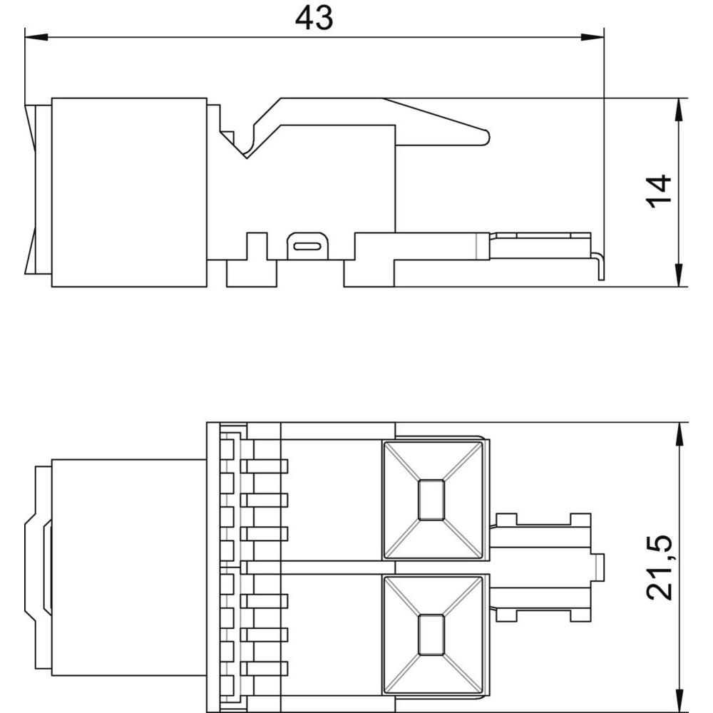 Thumbnail - OBO Bettermann Anschlussmodul CAT 6 ungeschirmt 6117341 (CAT6), Netzwerkkabel