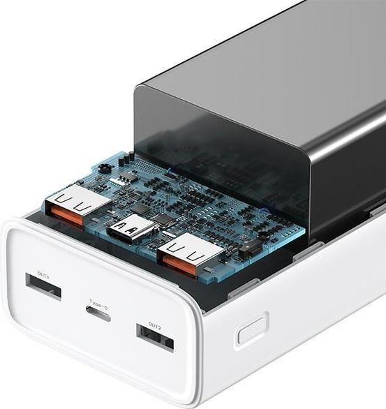 Actual product image Usams Powerbank PB68 30000mAh 65W QC3.0+PD Fast Charge + cable USB-C/USB-C 100W biały/white ATXLOGTC (30000 mAh, 65 W)