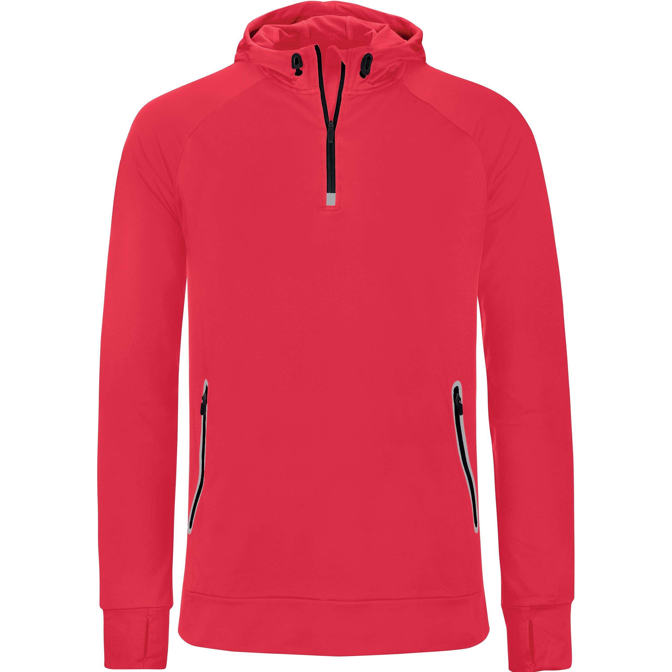 Proact, Pullover, Poract 1/4 Zip Sport Kapuzenpullover, Rot, (XS)