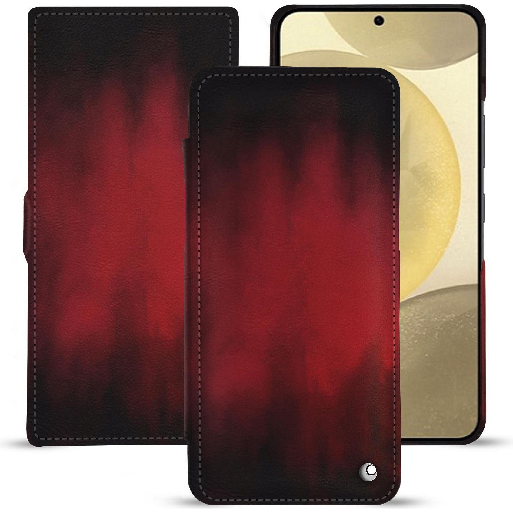 Thumbnail - Noreve Lederschutzhülle horizontal (Samsung Galaxy S24+), Smartphone Hülle, Rot