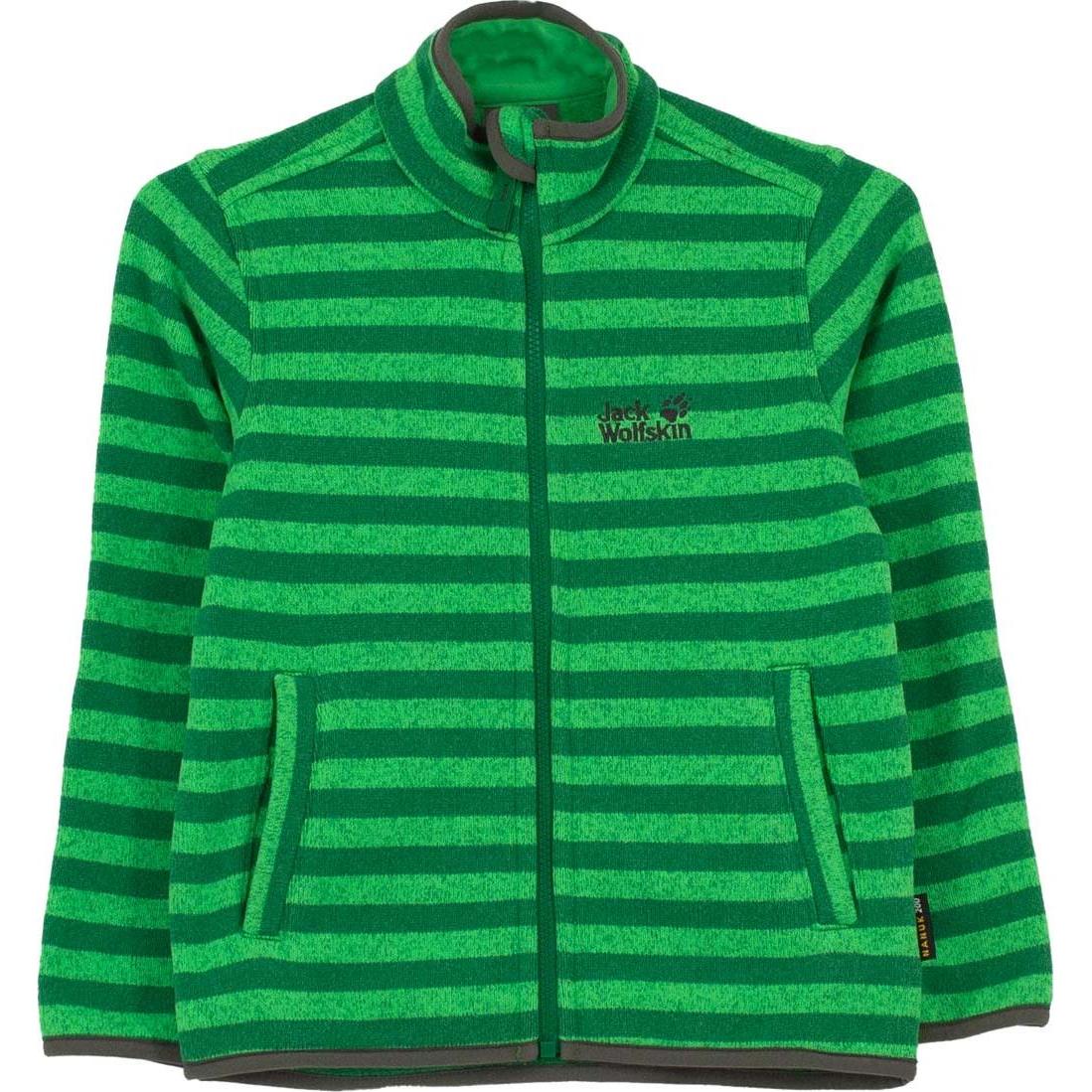 Jack Wolfskin, Jungen, Pullover, Caribou Stripe Fleece Jacke Sweatjacke, Grün, (128)
