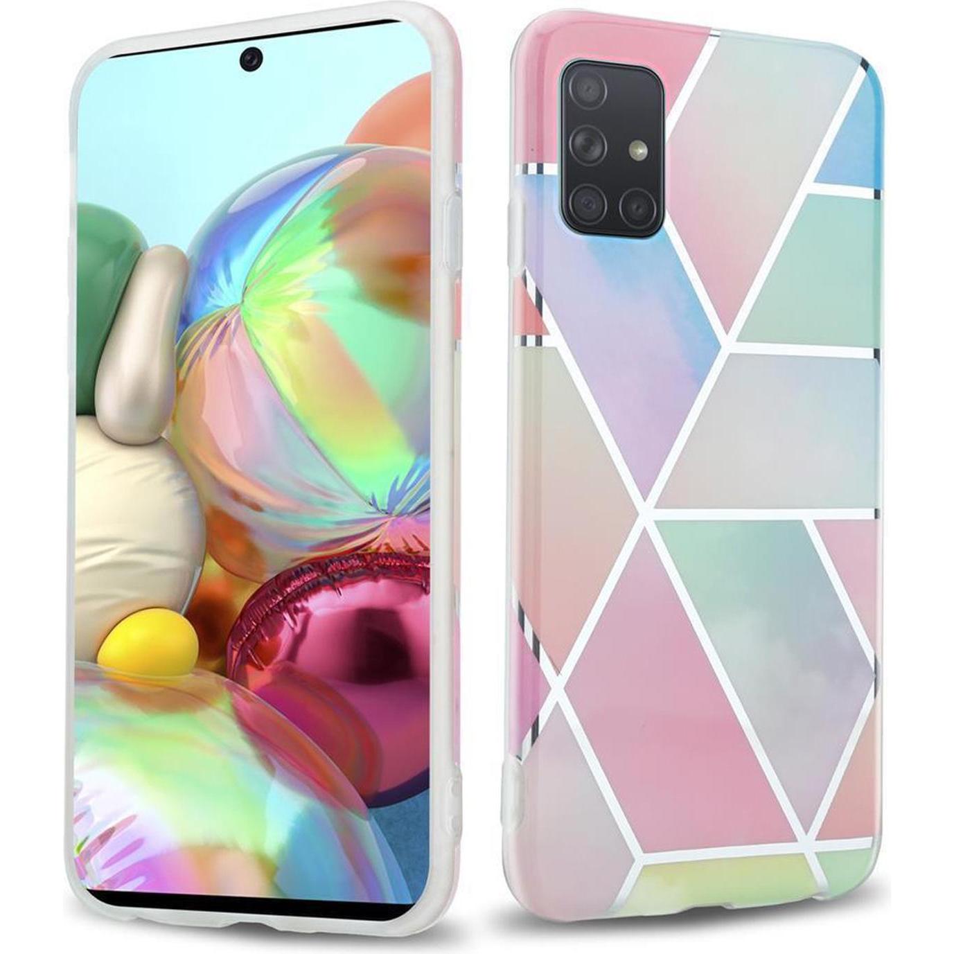 Thumbnail - Cadorabo IMD TPU Bunter Marmor Cover (Samsung Galaxy A71 5G), Smartphone Hülle, Rosa