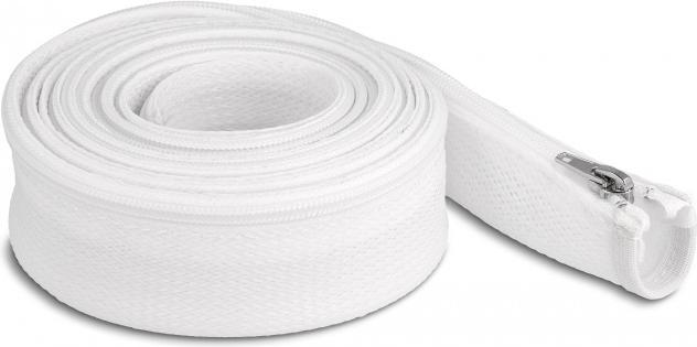Image du produit Delock Gaine tressée avec fermeture éclair résistante à la chaleur 3 m x 30 mm blanc (Gaines pour câbles, 300 cm)