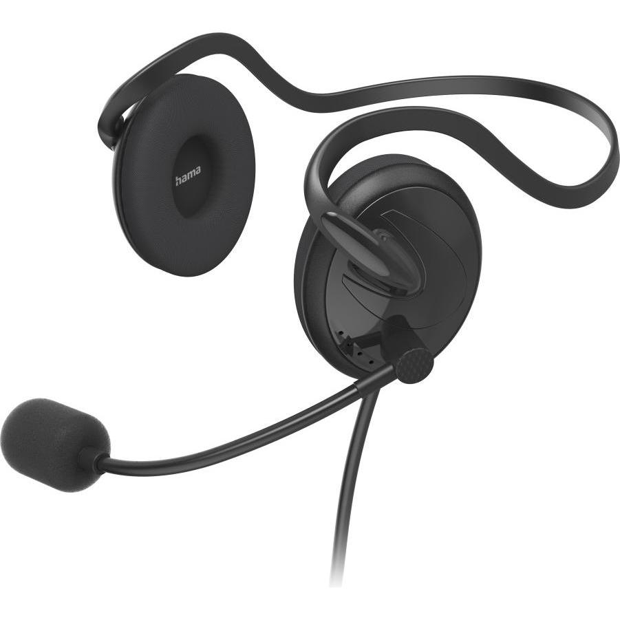 Hama NHS-P100 V2 (Kabelgebunden), Office Headset, Schwarz