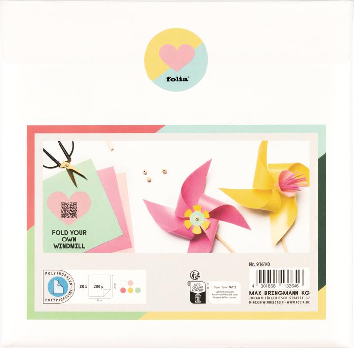 Produktbild Folia Origami-Faltblätter aus Kunststoff 280µ, 20x20cm (280 g/m², 20x)