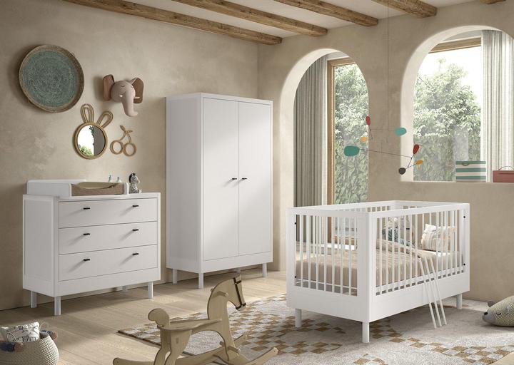 Produktbild Vipack Babyzimmer Forrest Buche 4-teilig Set (Kinderkleiderschrank, Babybett, Wickelkommode)