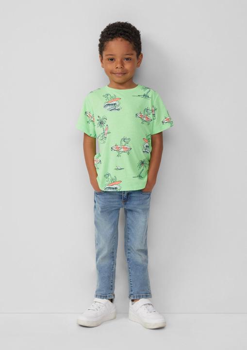 Produktbild S.Oliver T-Shirt Baumwoll-T-Shirt mit All-over-Print (104, 110)