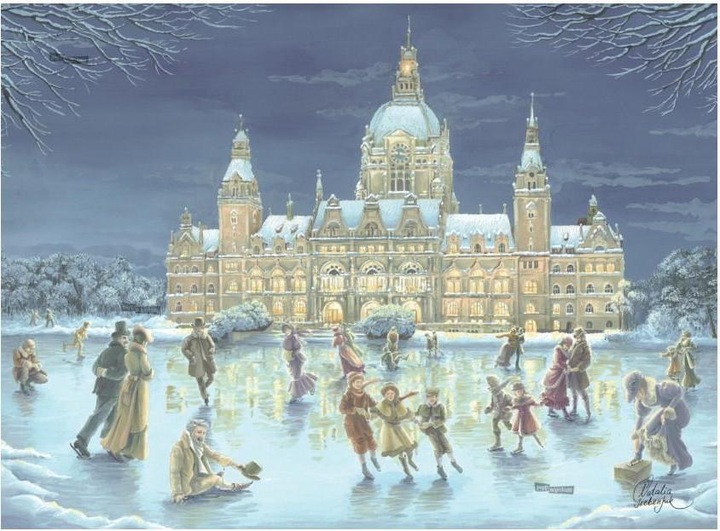 Produktbild Pappnoptikum 1082 - Hannover - Eislaufen auf dem Maschsee (Adventskalender)