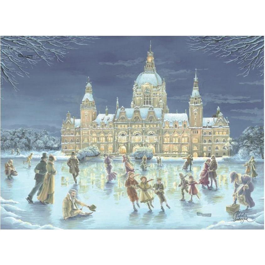 Pappnoptikum 1082 - Hannover - Eislaufen auf dem Maschsee (Adventskalender)