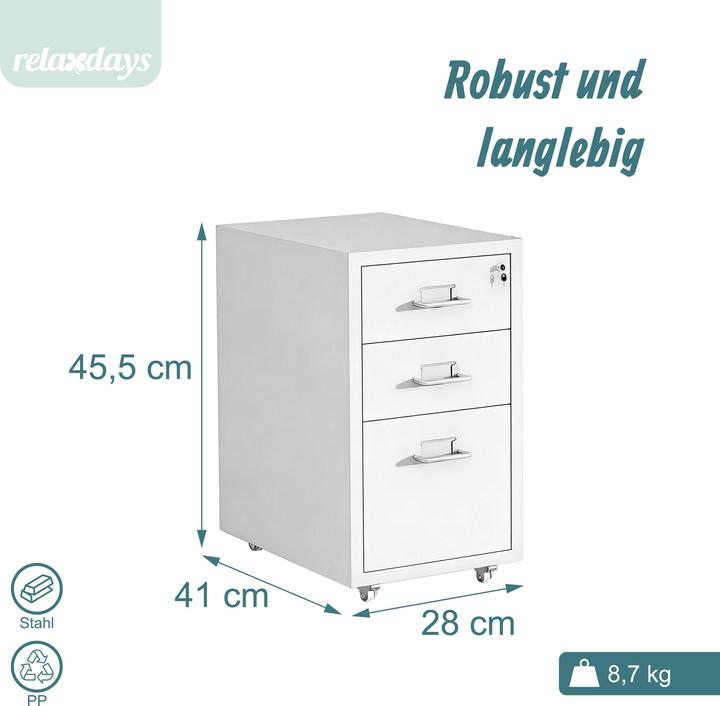 Produktbild Relaxdays Rollcontainer (28 x 41 x 45.50 cm)