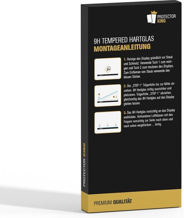 Produktbild Protectorking 1x echtes Tempered 9H Panzerhartglas 3D KLAR (1 Stück, iPad 4)