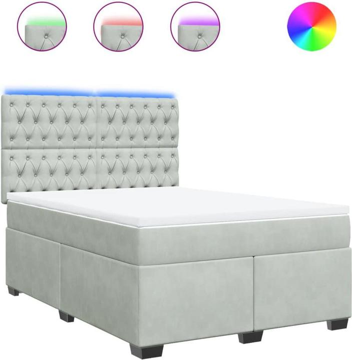 Produktbild vidaXL Bo x springbett mit Matratze 140 x 200 cm Samt (140 x 200 cm)