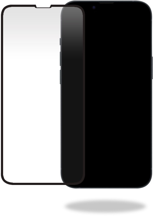Actual product image Mobilize Black frame glass (1 Piece, Apple iPhone 15)