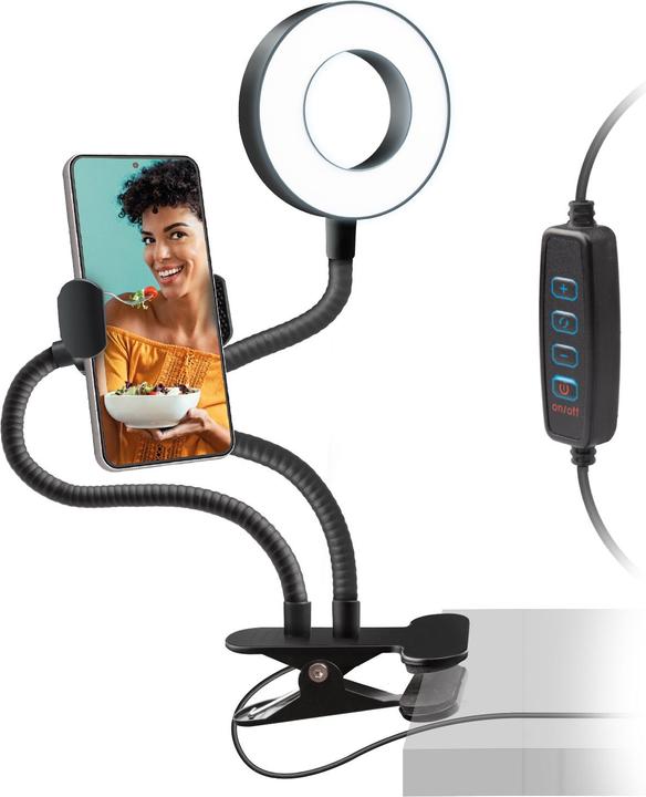 SBS Swivel LED ring with table clip (Ring light)