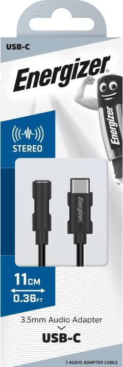 Image du produit Energizer Adaptateur audio 3.5mm Jack vers USB-C - 11cm (Jack 3.5mm, USB Type C)