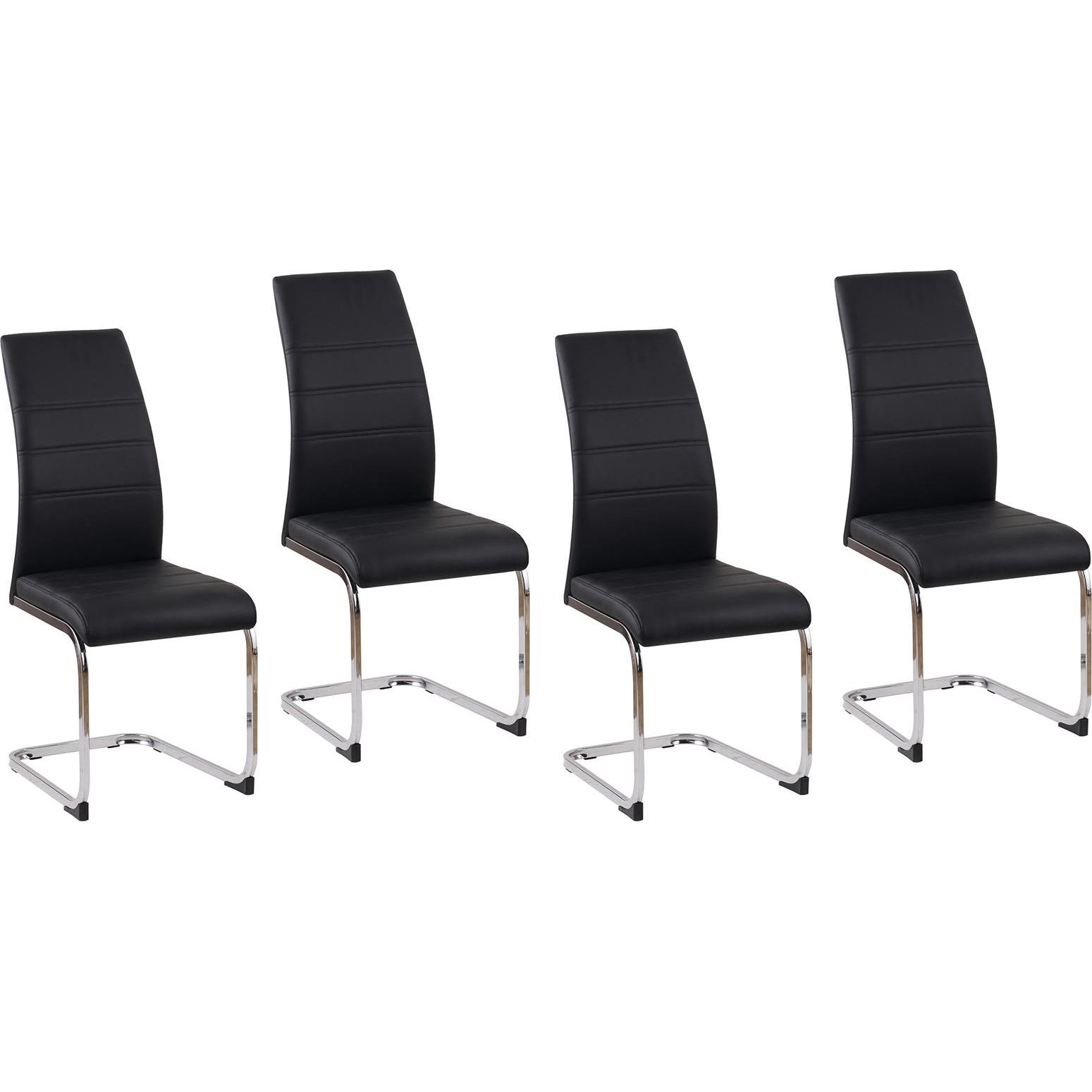 HTI-Living, Stühle, Esszimmerstuhl SallyC Kunstleder 4er-Set Schwarz