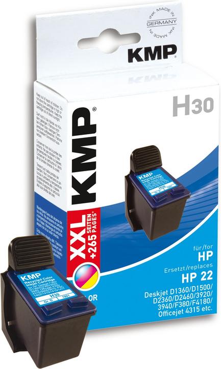 Produktbild KMP Tinte ersetzt HP22XL (C9352CE) (C, M, Y)