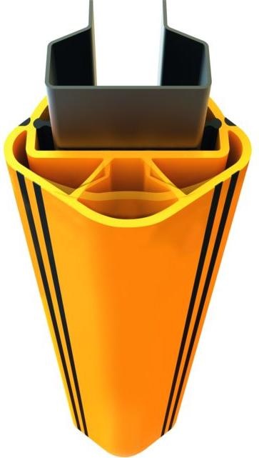 Actual product image A-Safe RackGuard™ narrow shelf leg protection