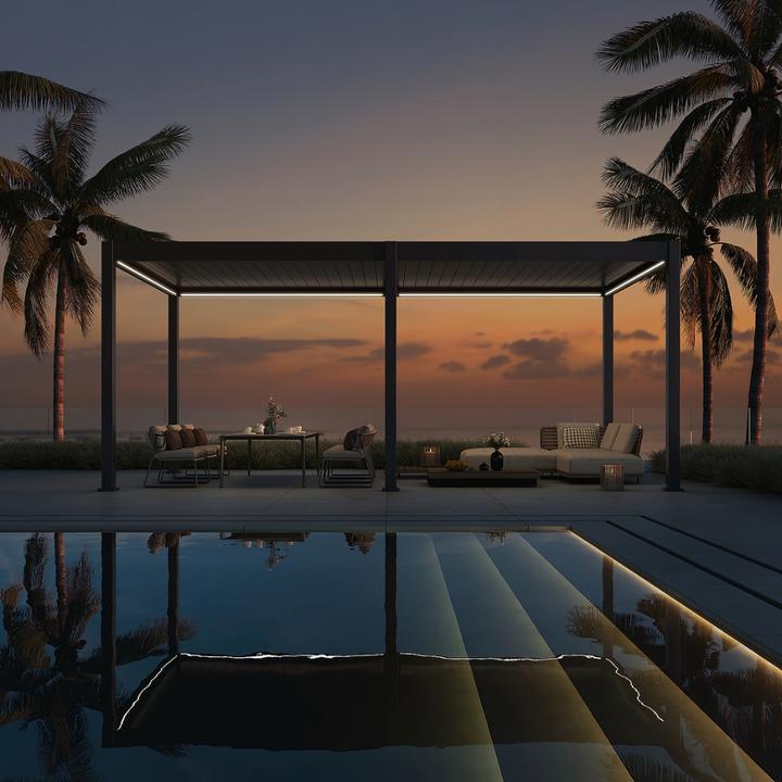 Immagine prodotto Weide Pergola elettrica 3,6x7,2m antracite con LED (720 cm, 360 cm)