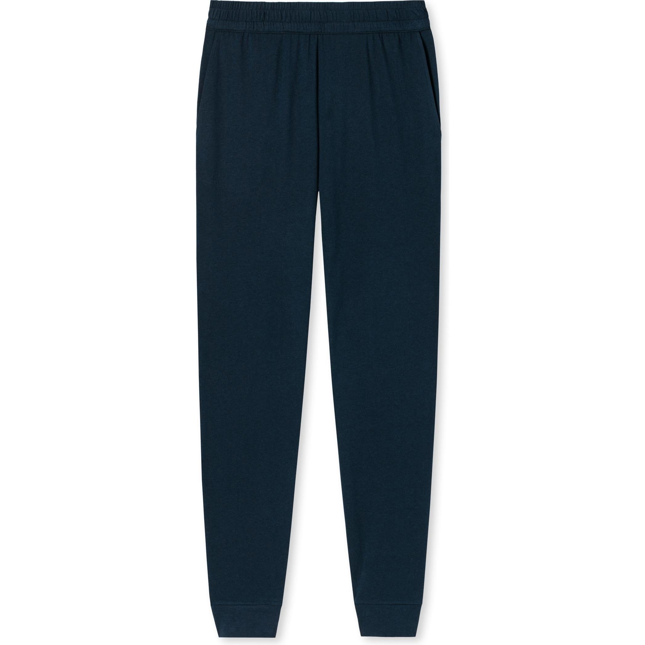 Schiesser, Damen, Pyjama, Mix & Relax Organic Cotton Schlafanzug Hose lang, Blau, (48)